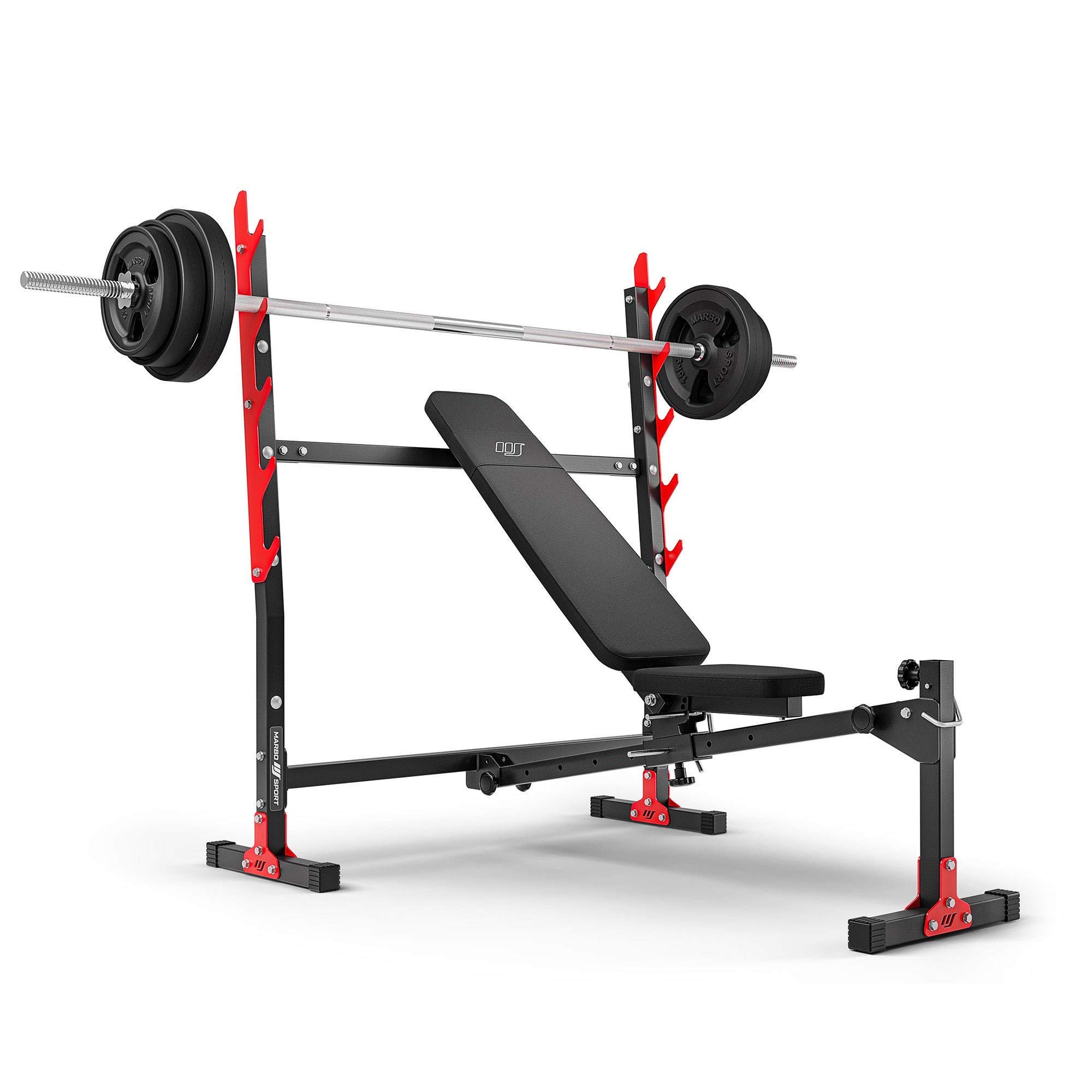 Banco de musculación ajustable Marbo Sport con soporte para pesas MH-L107 2.0 | Made in EU