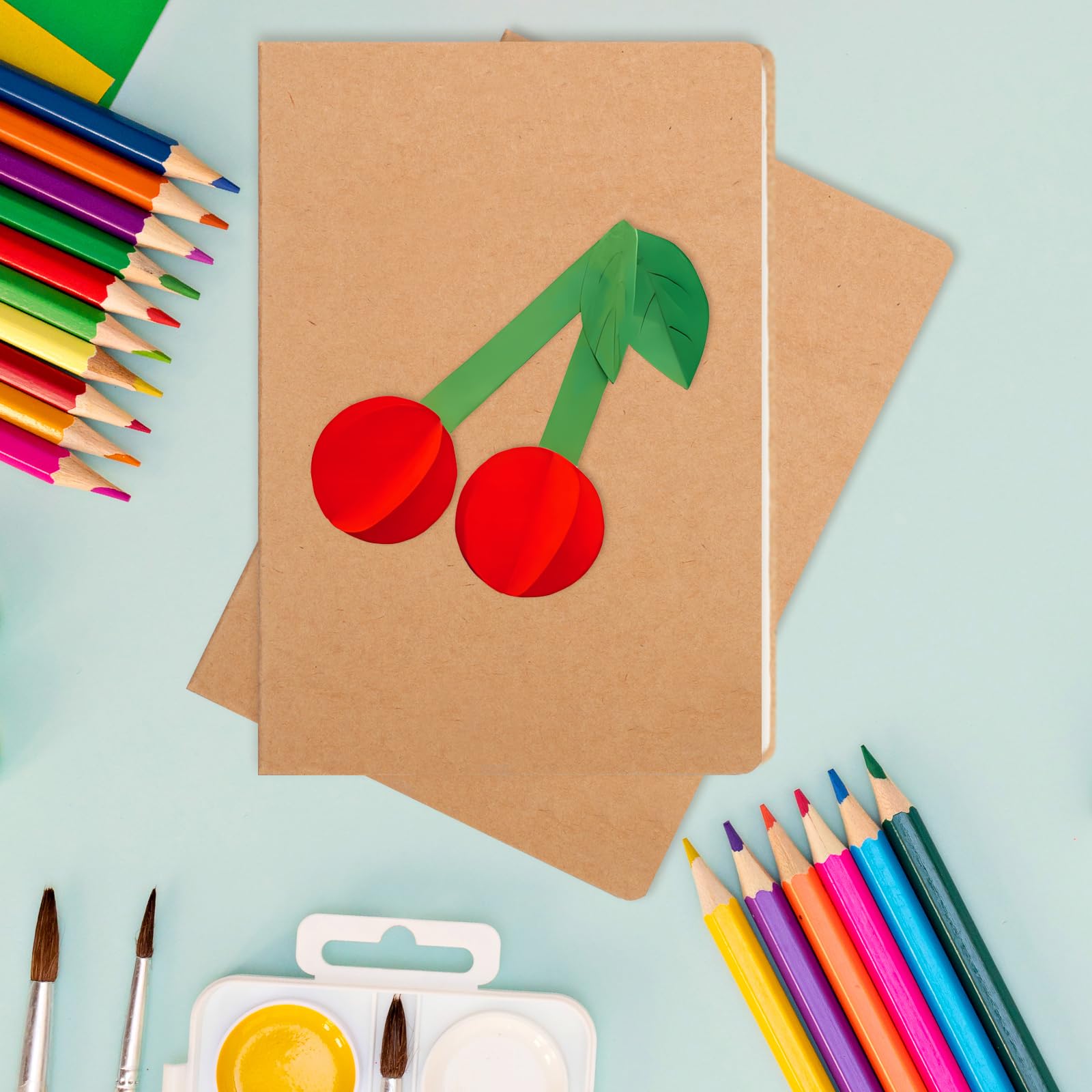 zmybcpack Paquete de 24 cuadernos con forro de papel kraft A5, 21 x 14 cm, 64 páginas/32 hojas | Cuadernos de composición para viajeros, estudiantes, oficina