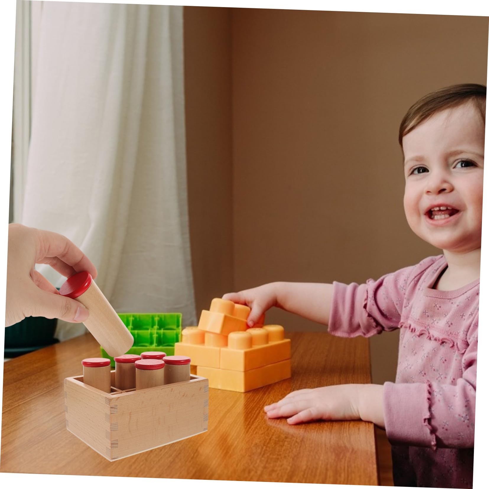 Giocattolo Sensoriale Uditivo a Cilindri in Legno per Bambini
