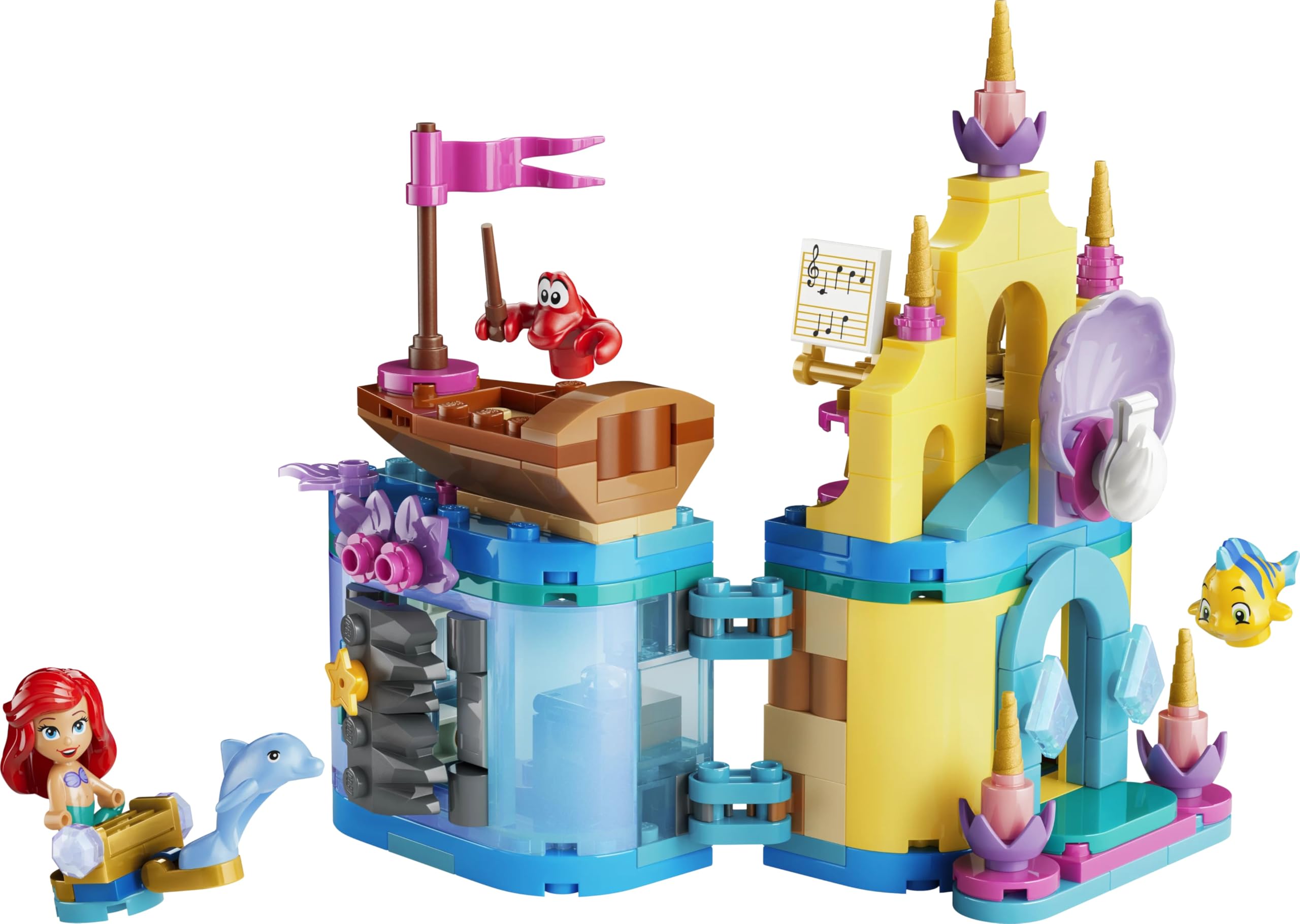 LEGO Disney Princess Ariel'in Sihirli Mini Sarayı 43285 – 5 Yaş ve Üzeri için Ariel, Flounder ve Sebastian Karakterleri ile Mağara İçeren Yaratıcı Oyuncak Yapım Seti, Hediye Fikri (179 Parça)
