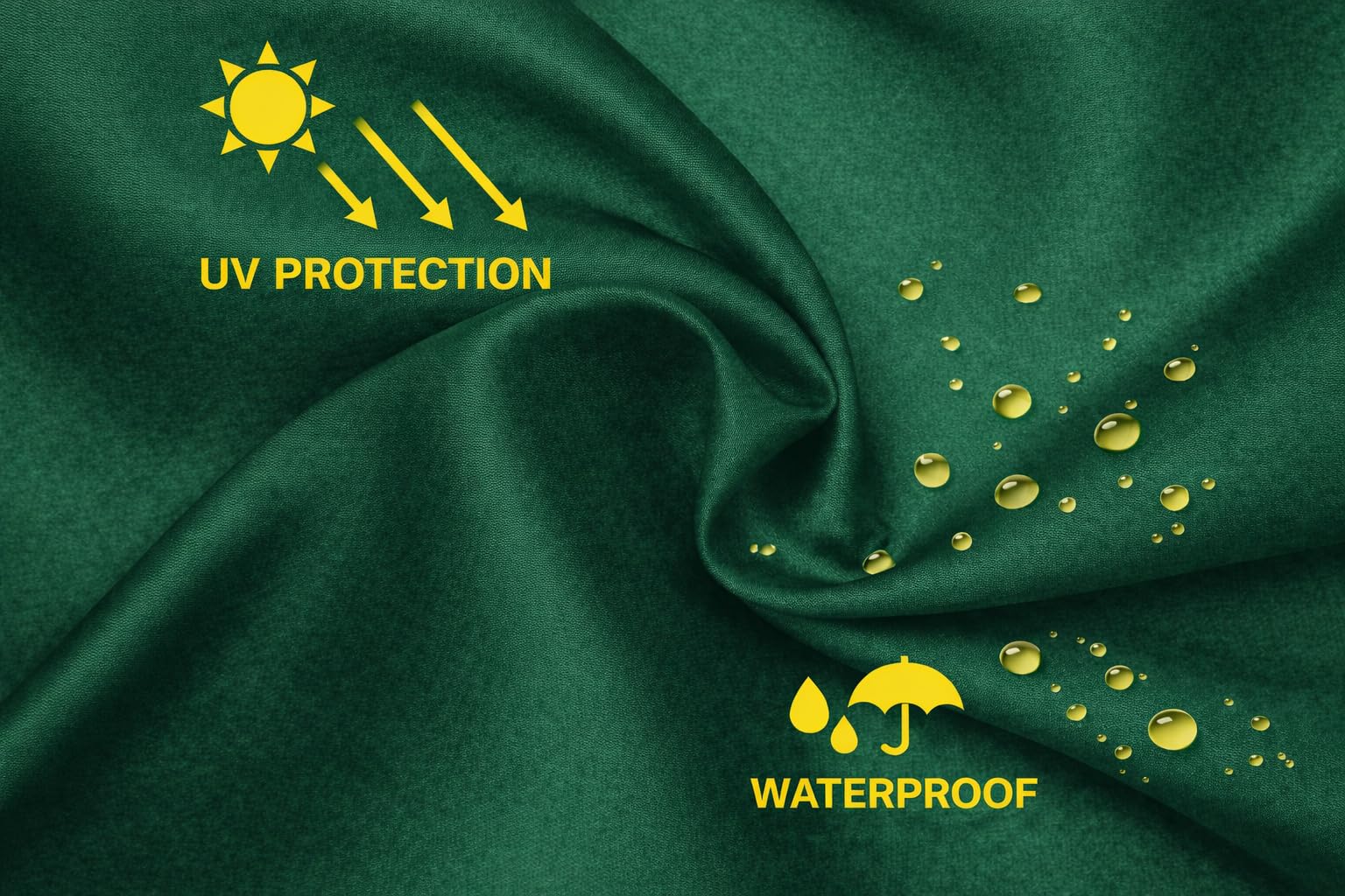 KUMCO Outdoor Garden Umbrella | 8 Feet Diameter | 10 Ribs | Round | Pongee Waterproof Fabric | Steel Shaft | Manual Push-up | Green Colour | Base not included 2