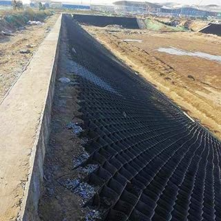 Ground Grid Slope Reinforcement Protection, Subgrade Works Geogrid Permeable Pavers, Polyethylene Geo Grid for Filled with Soil, Gravel, Concrete, Grass, Sand (Color : 10cm, Size : 500cm x 600cm (19
