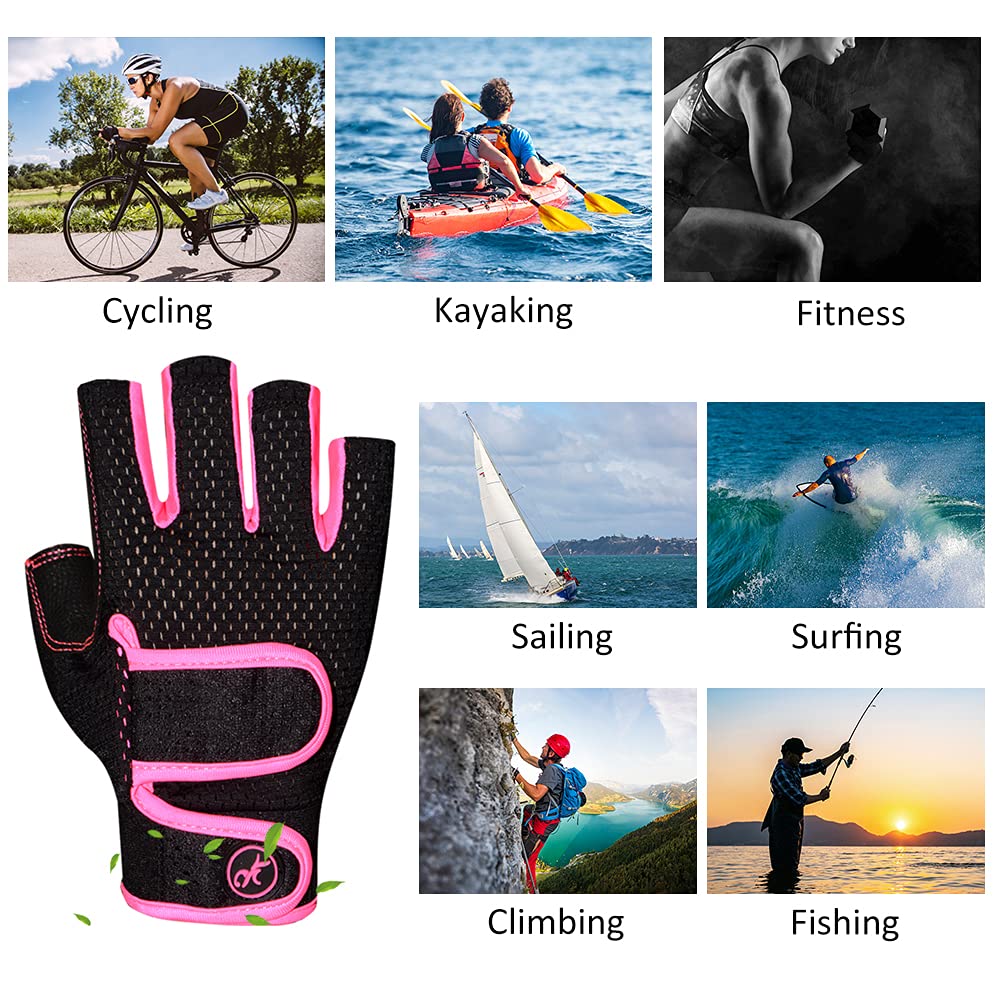 Rękawice żeglarskie 3/4 z krótkim palcem Rękawice rowerowe na rower górski dla mężczyzn i kobiet Rękawice do wędkowania Kajakarstwo Wiosłowanie Rękawice do treningu, rękawice