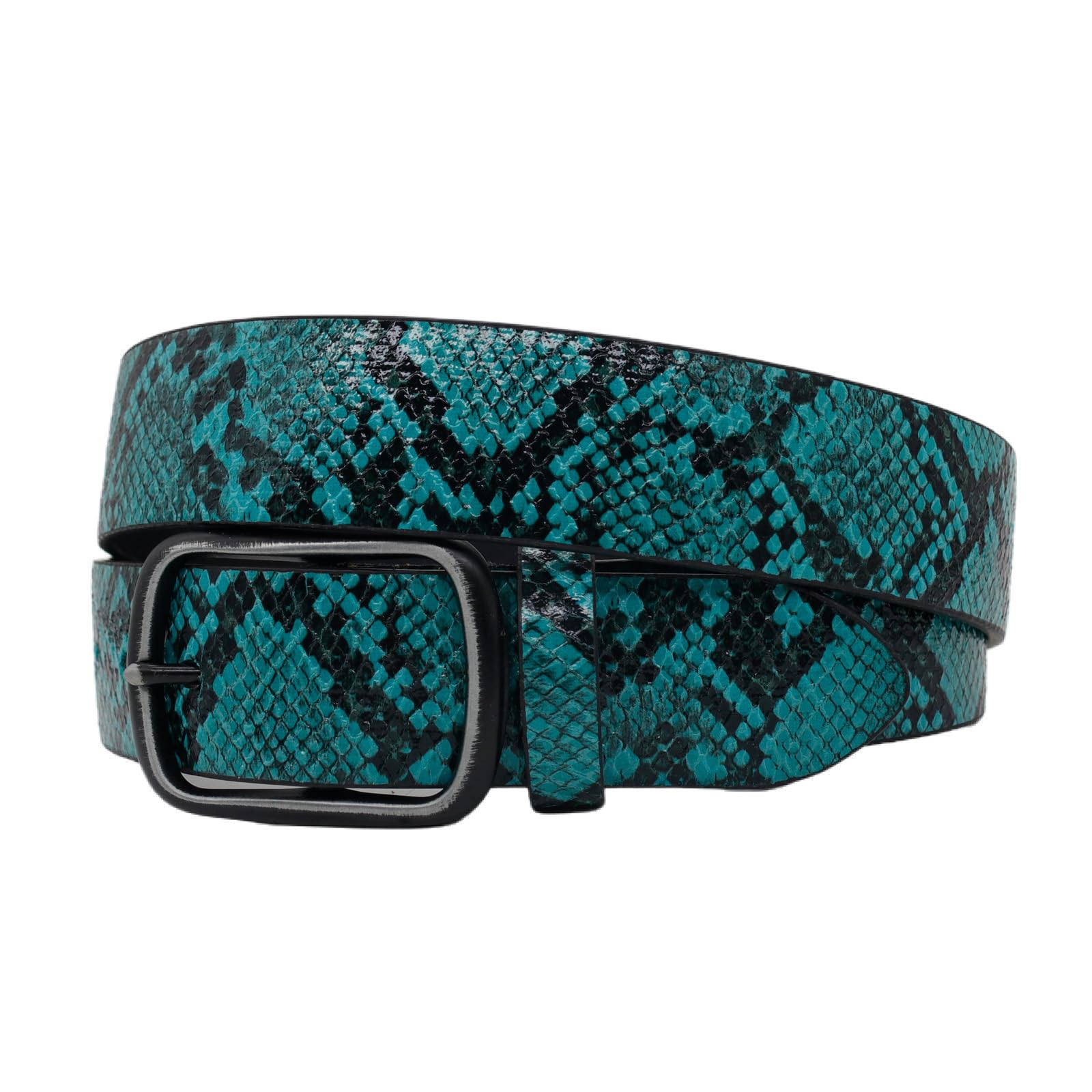 Green,125CM/49.2'',Snakeskin Print Skinny Casual Men's Women's Leather Belts Jeans Pants Dress Waist Belt Elegant Ladies Belts