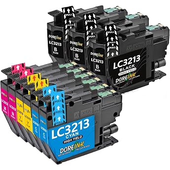 LC3213 LC3211 XL Compatible Printer Cartridges for Brother LC3213 for Brother MFC-J497DW DCP-J572DW DCP-J772DW DCP-J774DW MFC-J491DW MFC-J890DW MFC-J895DW 3 Black 2 Cyan 2 Magenta 2 Yellow