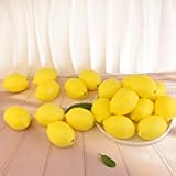 HOMFREEY 20PCS Artificial Lemon, Realistic Lemon Fake Fruit, Realistic Lemon Ornaments, Summer Fruit Party Photography Teaching Props, Home Kitchen Table