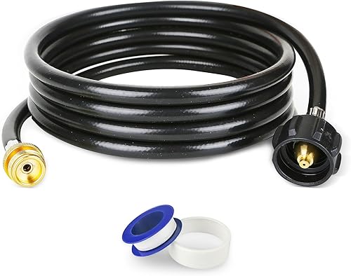 Miniatura 8 de Adaptador de manguera de propano de 12 pies de 1 libra a 20 libras, manguera adaptadora de propano de alta presión, adaptador de tanque de propano,