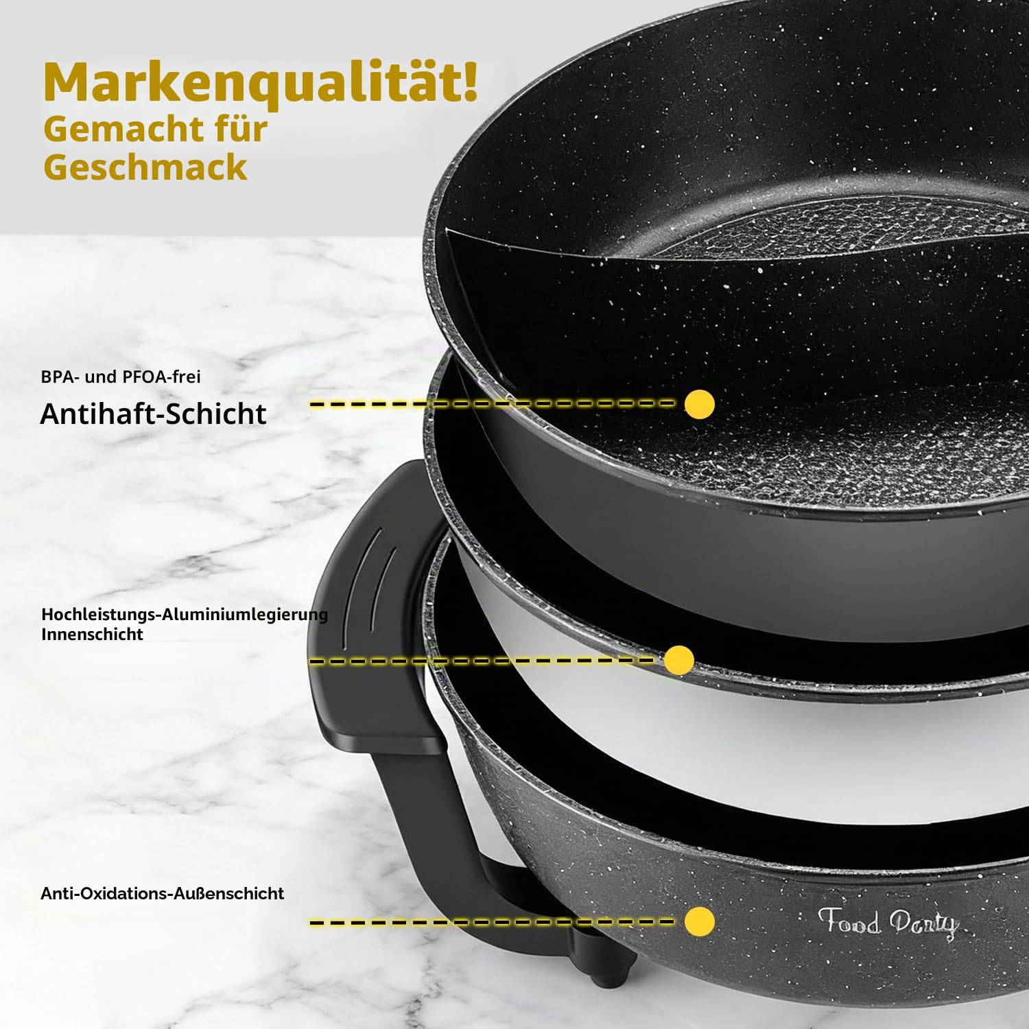 Food Party Hot Pot Elektrisch Hotpot Topf 6L Elektrischer Kochtopf 220V 1200W Doppelseitig Elektrische Wok mit Deckel Chinesischer Hot Pot Fondue