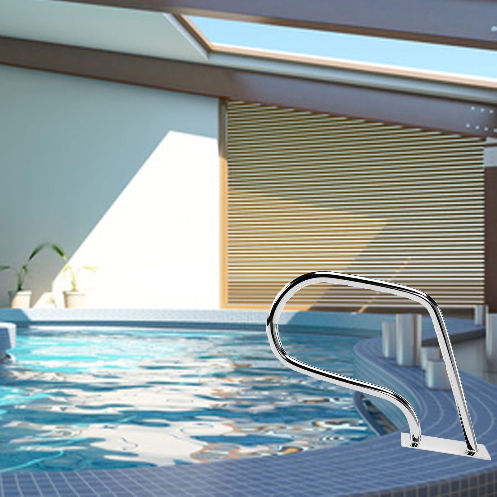 barandilla, Pasamanos de piscina, pasamanos seguridad, escalera for con capacidad carga 250 lb, piscina/32 x 39 pulgadas