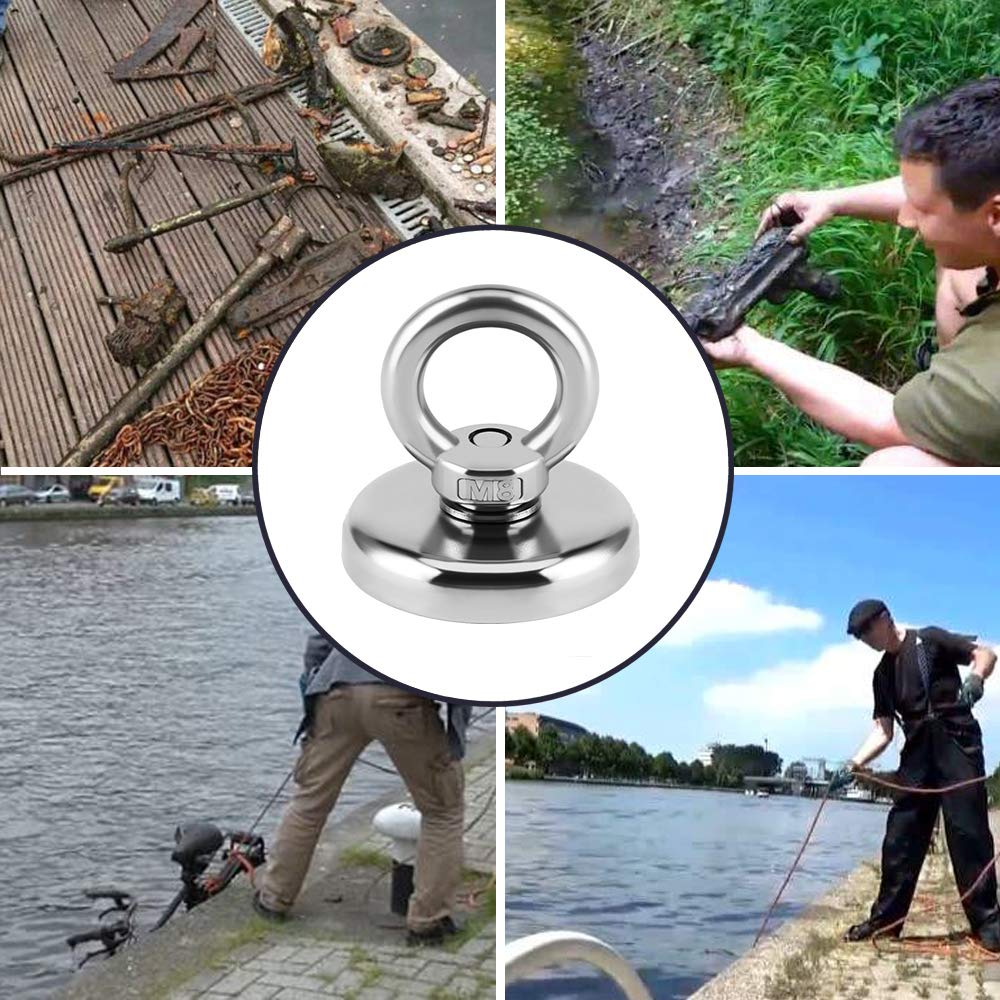 Ant Mag Imanes de pesca de alta potencia imán grande kit de pesca con imán de neodimio de tierras raras para recuperar en la pesca magnética de río (J90)