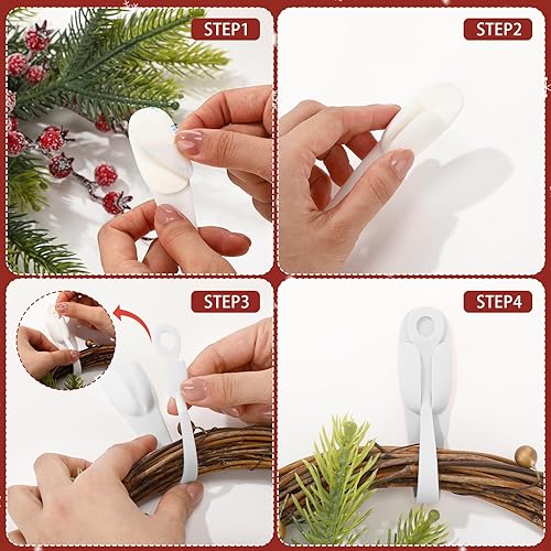 Miniatura 75 de 12 piezas de guirnalda de Navidad para manto de cuerda, organizador de cables para electrodomésticos, organizador autoadhesivo de silicona adhesiva