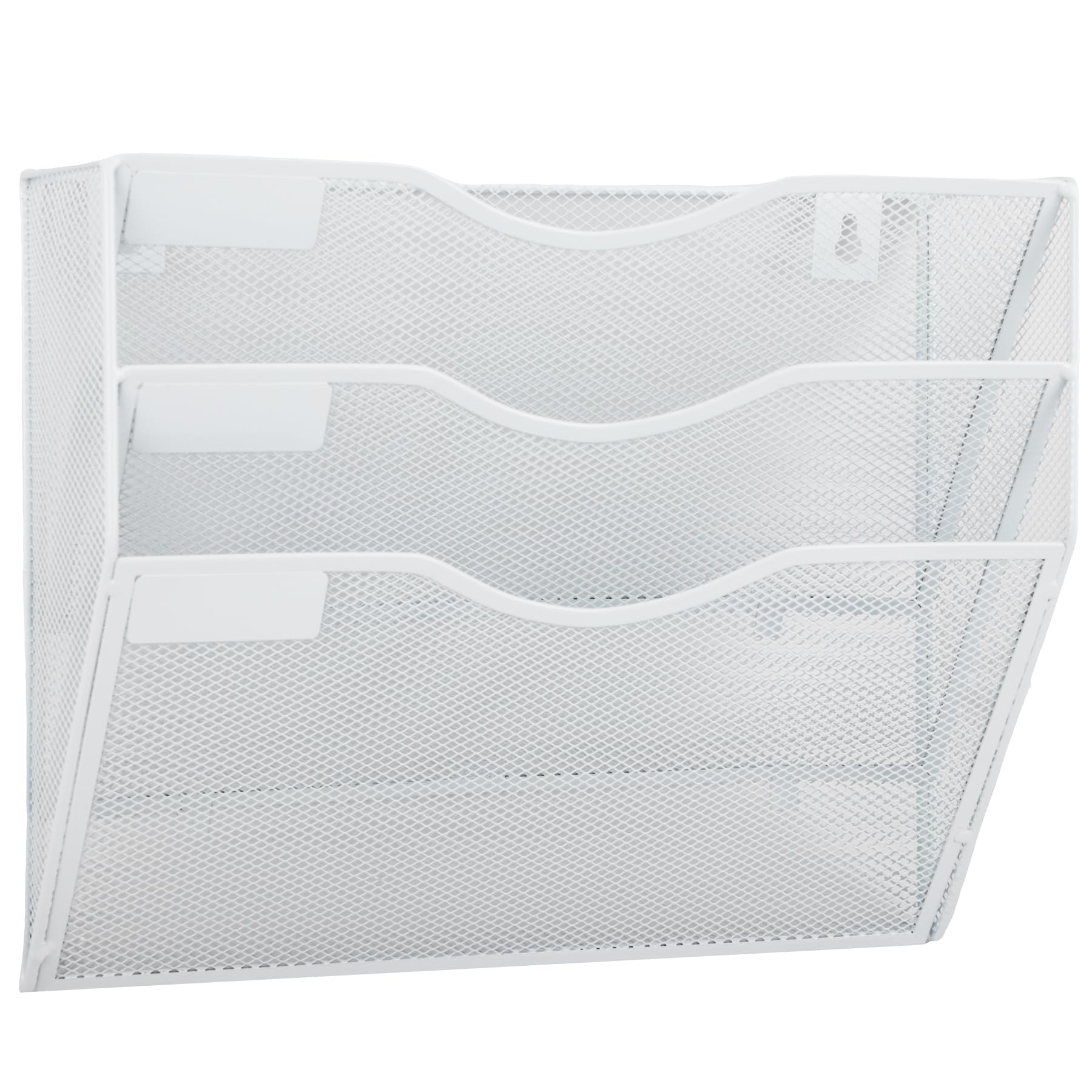 EASEPRES 3 Pocket Mesh Hanging Wall File Organizer, Wall Mounted Mail Paper Document Folder Holder, Clipboard Storage Organization Magazine Rack with
