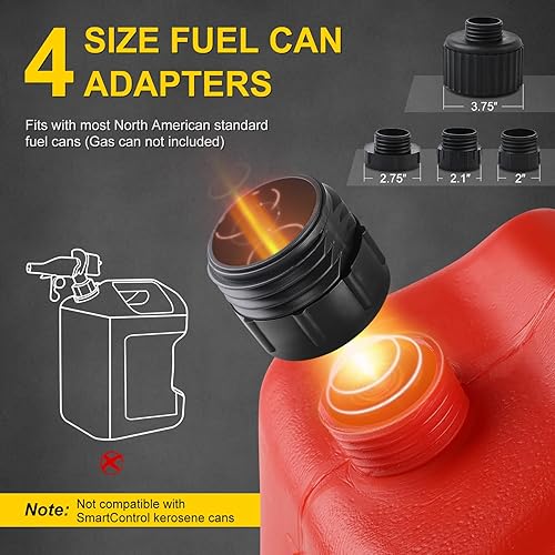 Miniatura 10 de Bomba de transferencia de combustible con sensor de parada automática y adaptador de 4 tanques, manguera de 2.4GPM 51 pulgadas, bomba de líquido