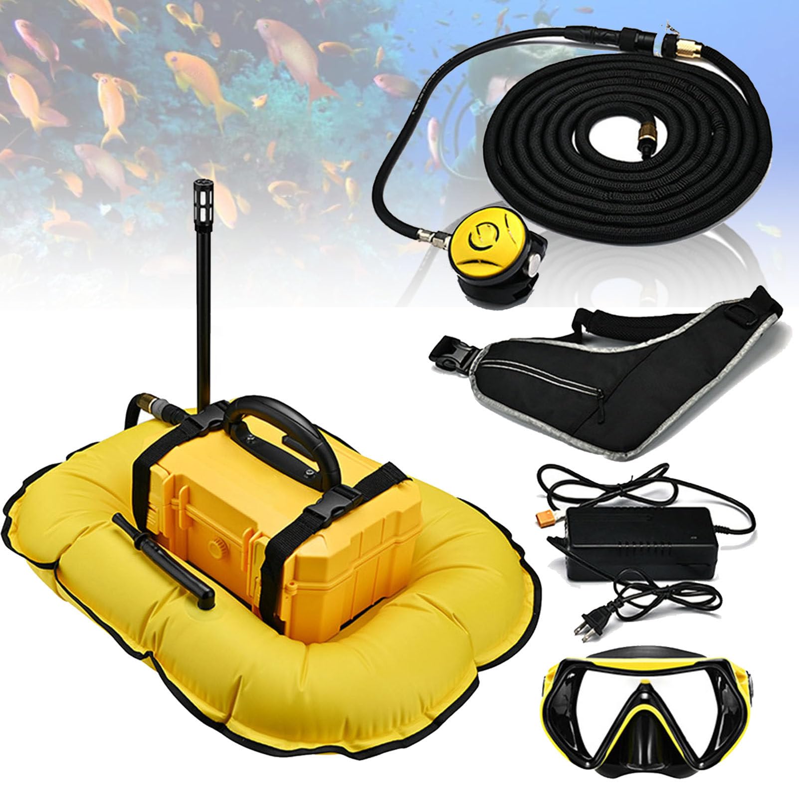 Système de plongée rechargeable avec régulateur de respiration et tuyau pour la plongée récréative et la pêche