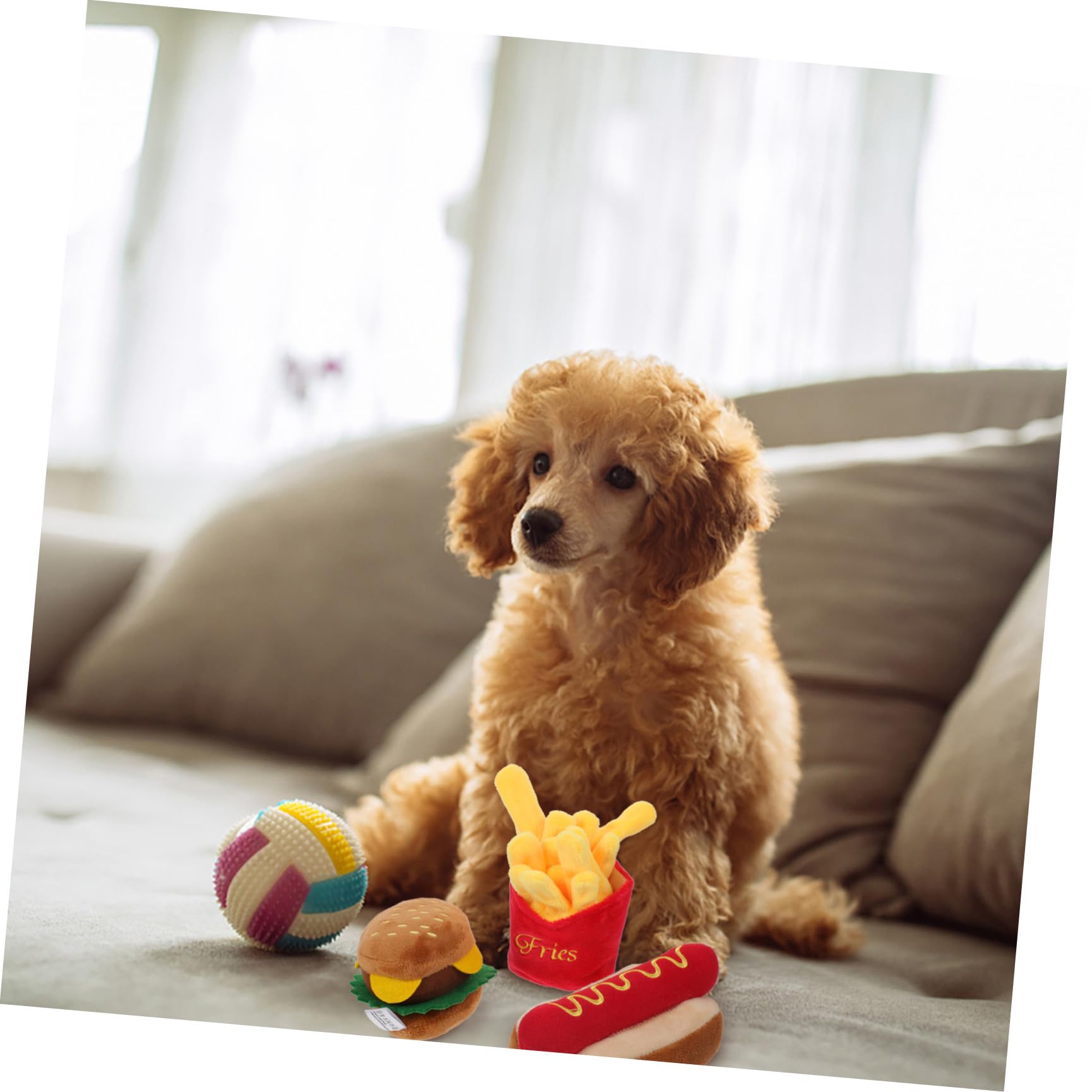 Chien Couineur en Peluche Imitation Nourriture, Résistant aux Morsures, Design Adorable, pour Mâcher et Jouer Chiots