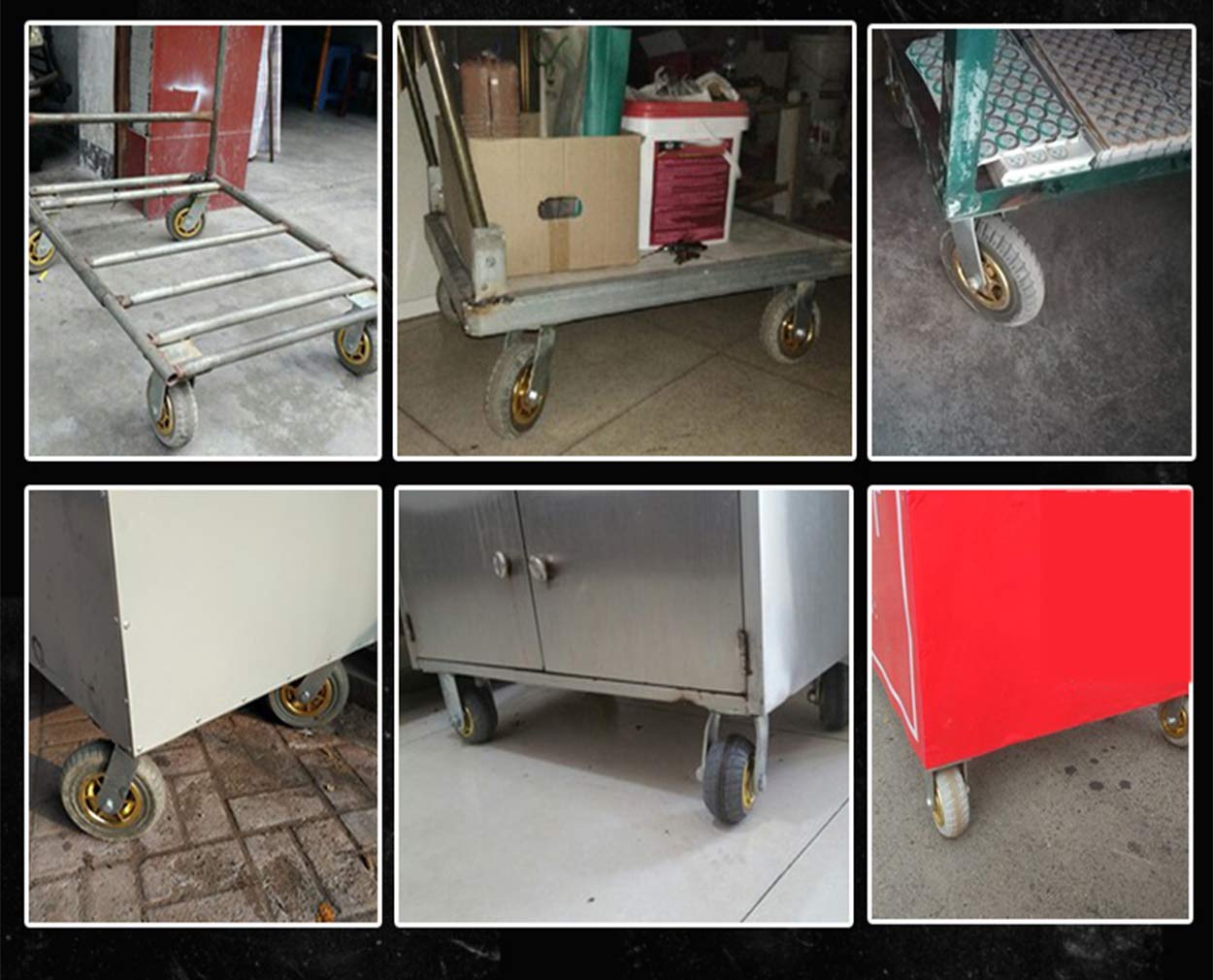 Lenkrolle, Gummirollen Möbelrollen Stumm Trolley Pritschenwagen Richtungsrad Ersatzräder mit Schrauben(4inch)