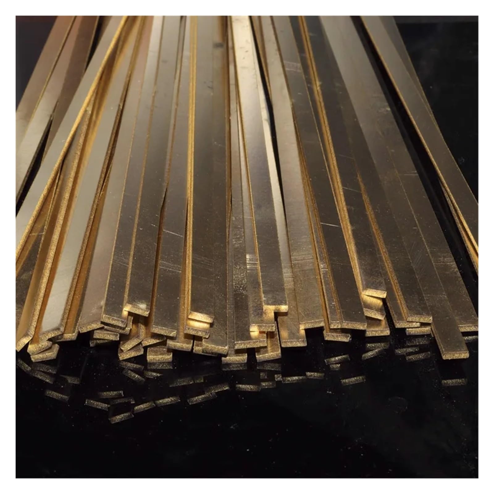 Barre plate en laiton de 50 cm, épaisseur: 5mm, 3mm, 2mm, 1mm, alliage de cuivre, solide, pièce de fixation faite à la main, matériau métallique. for la fabrication de couteaux et l'artisanat(Length 5