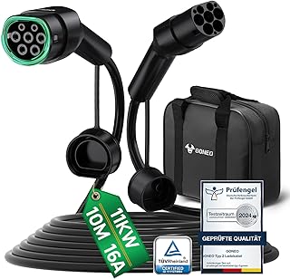 Sponsored You’re seeing this ad based on the product’s relevance to your search query.Learn more about this advertisement GONEO Type 2 Charging Cable 11 kW 10 m 16 A Charging Cable Electric Car 3 Phase Mode 3 for E Car EV/PHEV CSS2 with Carry Bag