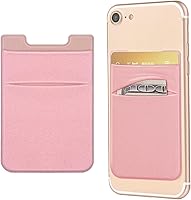 Vista 1 de Paquete de 2 fundas adhesivas para teléfono celular con doble bolsillo para tarjetas, bolsa de doble bolsillo para iPhone y teléfono inteligente
