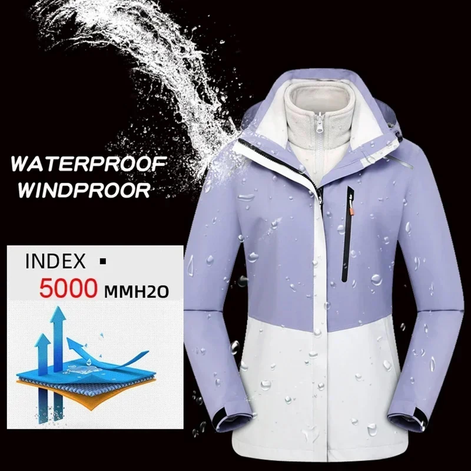 Mono Ski Mujer Traje de esquí for mujer, impermeable, cálido, con capucha, impermeable a prueba de viento, pantalones de nieve, conjunto de ropa de Snowboard for exteriores, monos de esquí for mujer(O