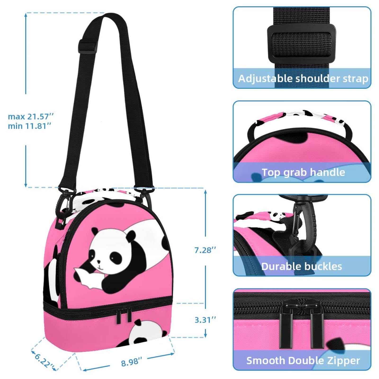 Borsa per il pranzo da donna, borsa termica portatile, per adulti, con