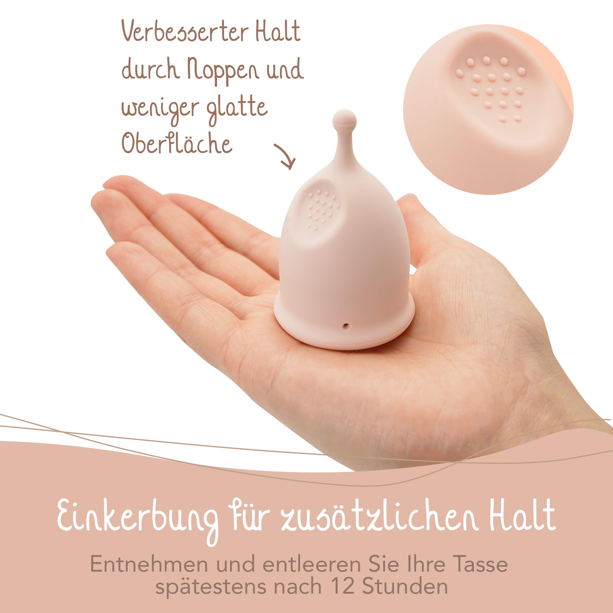 Bamboozy Luxus Menstruationstasse mit Sterilisator (M) - Wiederverwendbare Menstruationstasse aus Medizinischem Silikon - Bis zu 12 Stunden Schutz - Nachhaltig, Plastikfrei, ohne BPA