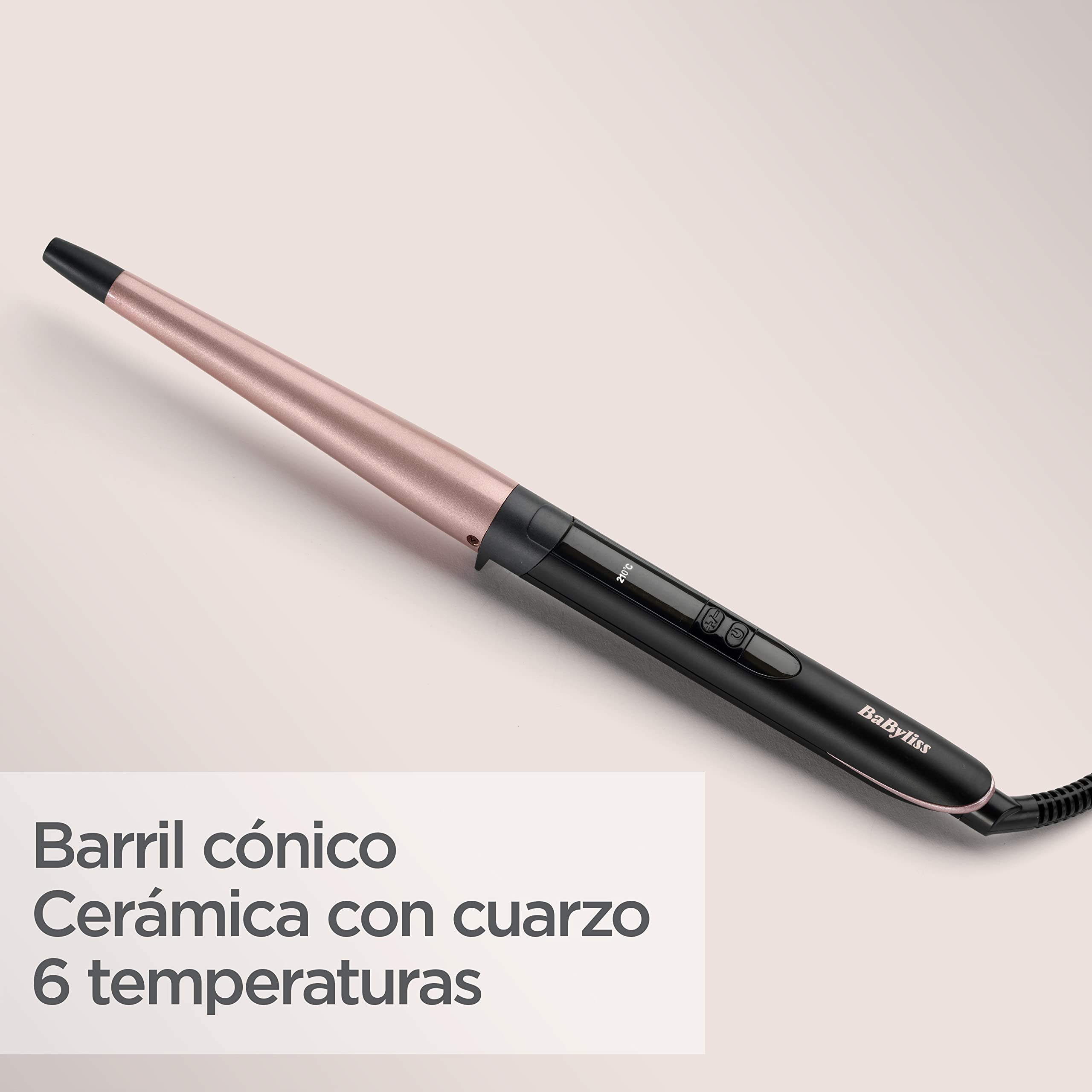 BaByliss Rizador Cónico Rose Quartz 13-25 mm Cerámico 160-210°C C454E