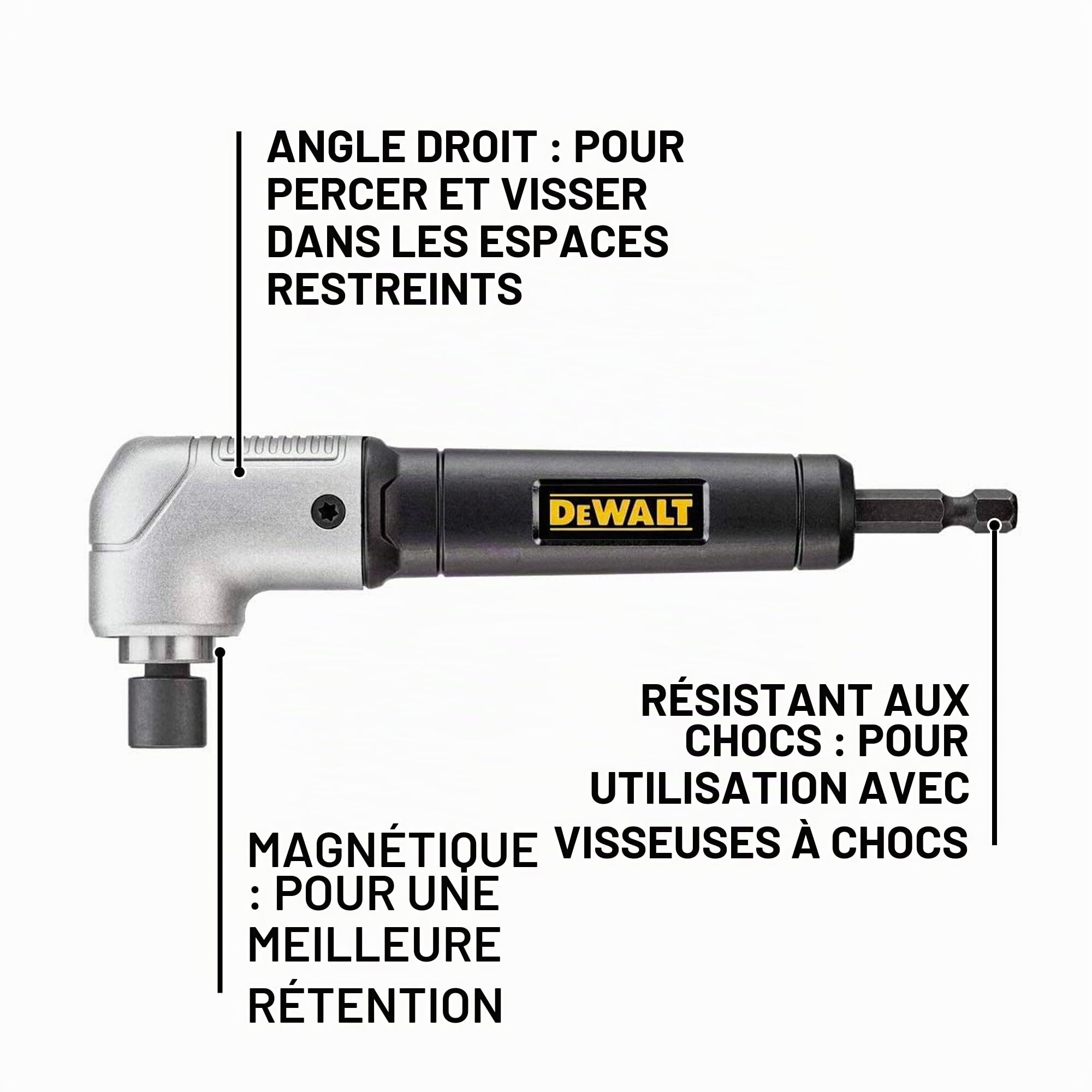 Dewalt DWARA120 Lot d’accessoires à angle droit