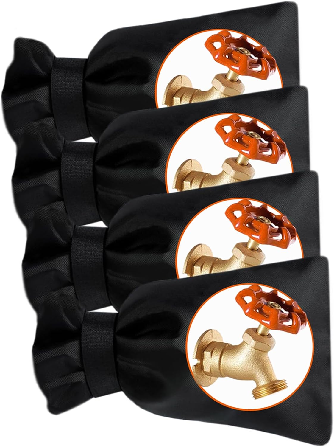 Outdoor Faucet Covers for Winter Freeze Protection, 4 Pack Garden Faucet Cover Socks 8.6" H x5.9 W Reusable Waterproof Insulated Anti-Freeze Faucet Covers for Various Faucet Water Hose Bib Spigot