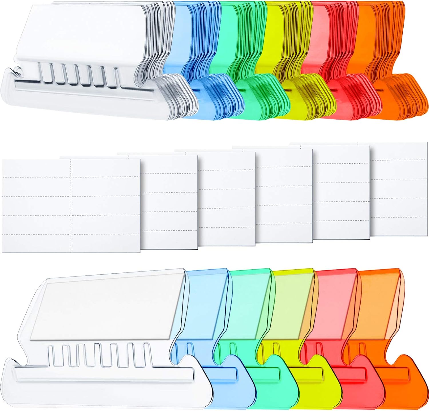 Jovitec Hanging File Tabs and Inserts, 60 Sets File Folder Tabs and Inserts
