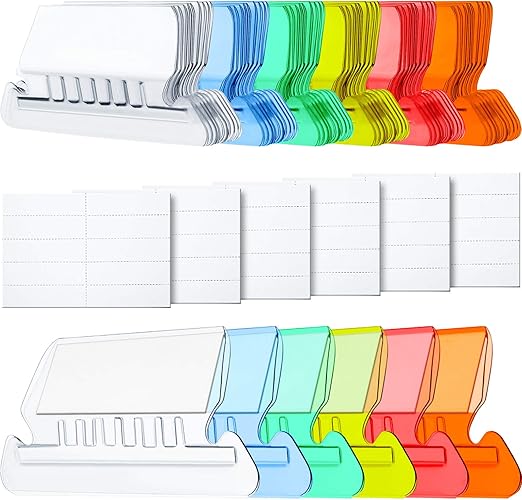 Jovitec Hanging File Tabs and Inserts, 60 Sets File Folder