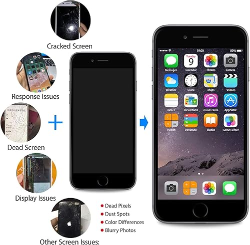 Miniatura 6 de Mobkitfp Pantalla de repuesto para iPhone 8SE 2020 de montaje completo negro con cámara frontal+altavoz de oído+sensores, pantalla LCD digitalizador