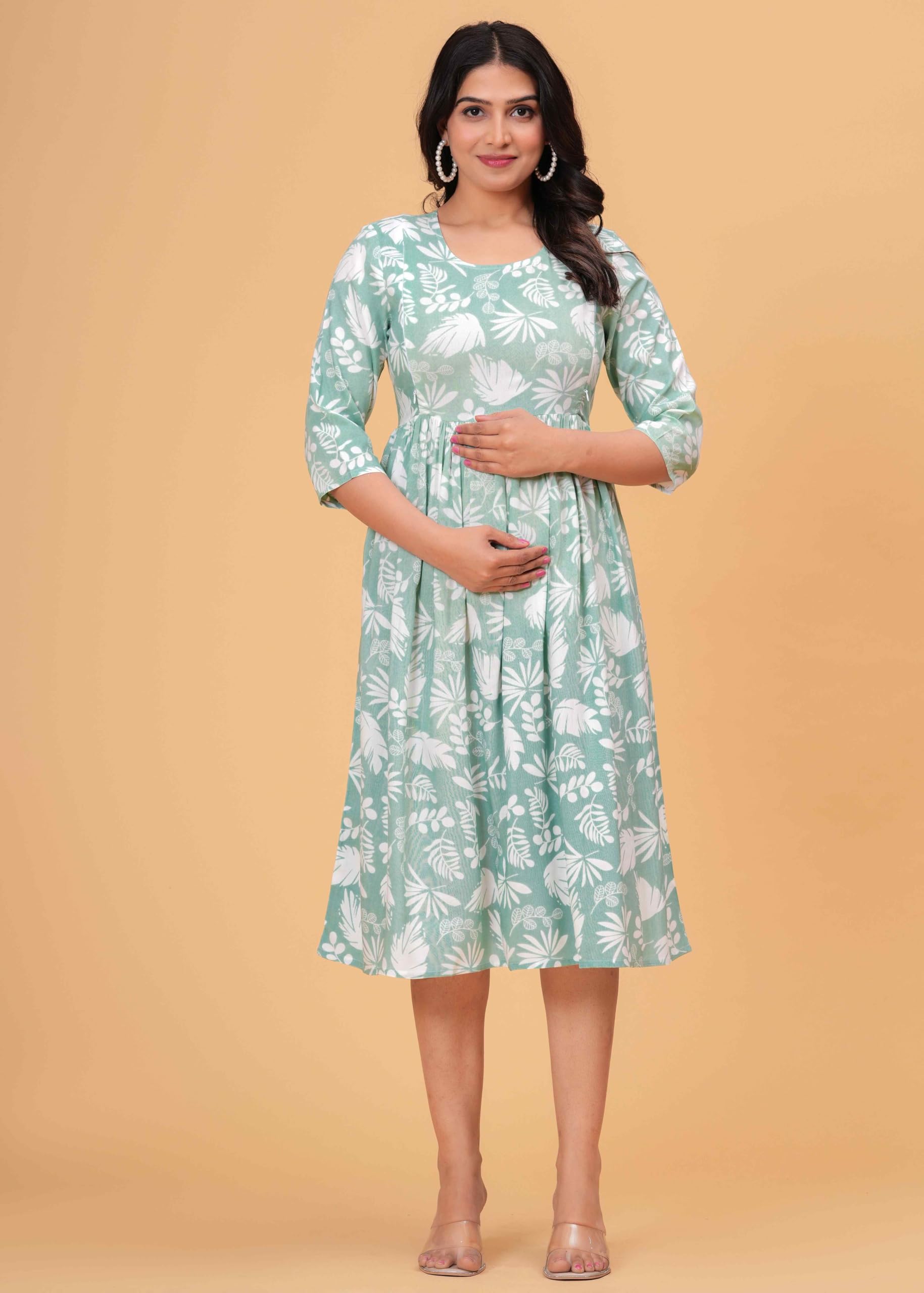 Jikonet Abito premaman da donna Kurti stampato abito premaman allattamento comodo Kurta