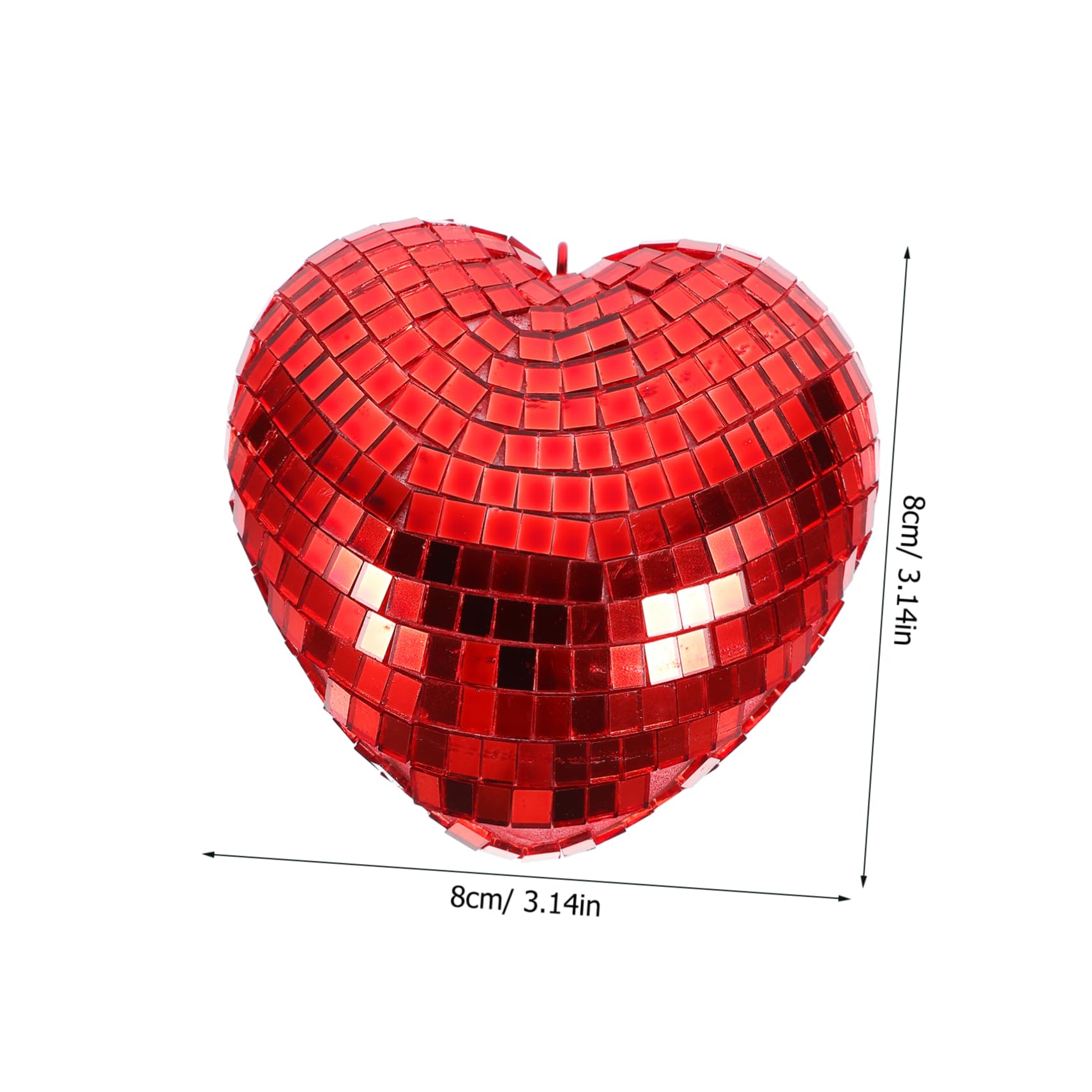 STOBAZA Decorative Mirror Ball Chain Heart Shape Disco Ball for Wedding Birthday Party