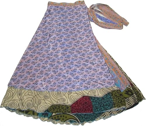 Miniatura 3 de Wevez Lote al por mayor de 10 piezas indio impreso reversible arte envoltura de seda alrededor de faldas, Surtidos.