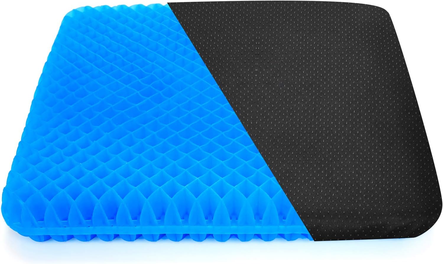 Gel Seat Cushion, Diamond-Shaped Double Thick Breathable Gel Seat Cushion Relief Back Pain Sciatica with Non-Slip Cloth Cover for Home Office Chair Wheelchair Car Seats