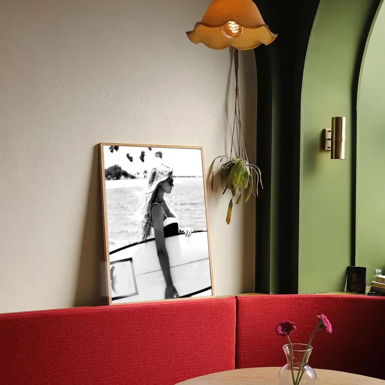 Toiles murales Surfer Girl Summer XBTYKPB tableau de 80x120 cm avec cadre
