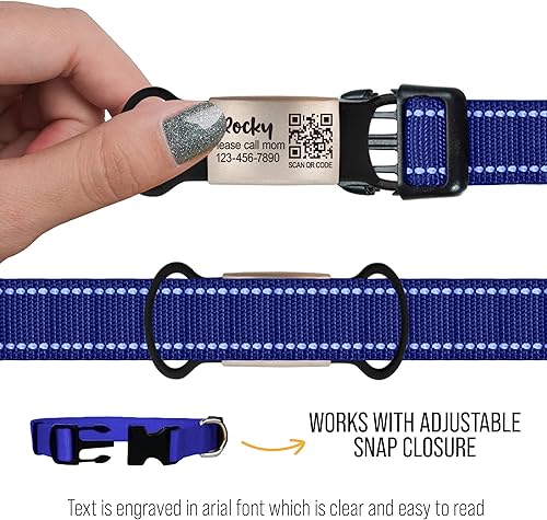 Miniatura 9 de Etiqueta de identificación personalizada con código QR para mascotas, con nombre de identificación silencioso, etiqueta de identificación escaneable