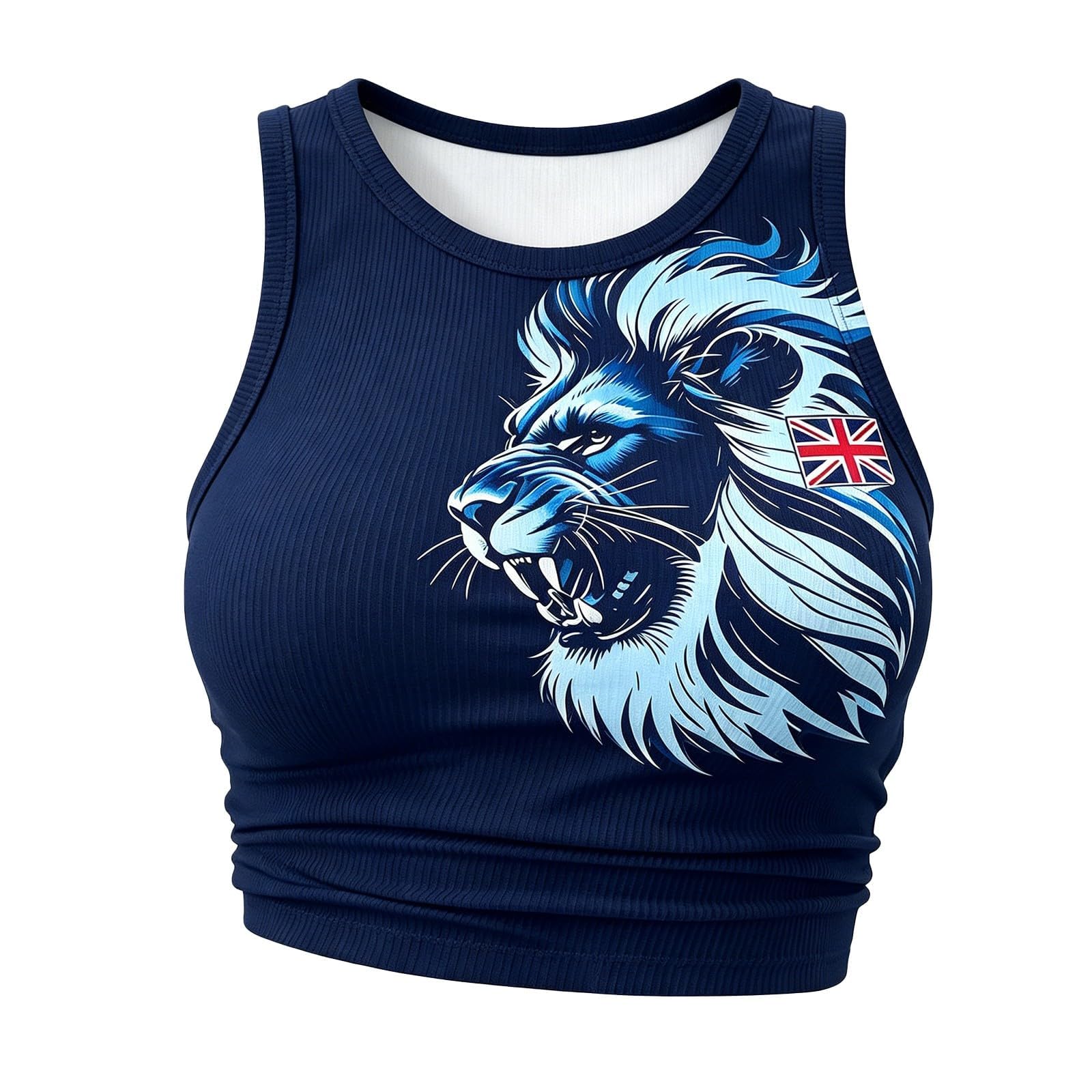 2026 England Football Shirt Ladies Crop Tops for Women Team Pattern Sleeveless Racerback Ribbed Vest Fashion Cami for Daily Wear Match Days Fan Parties Casual Outings S-XXL