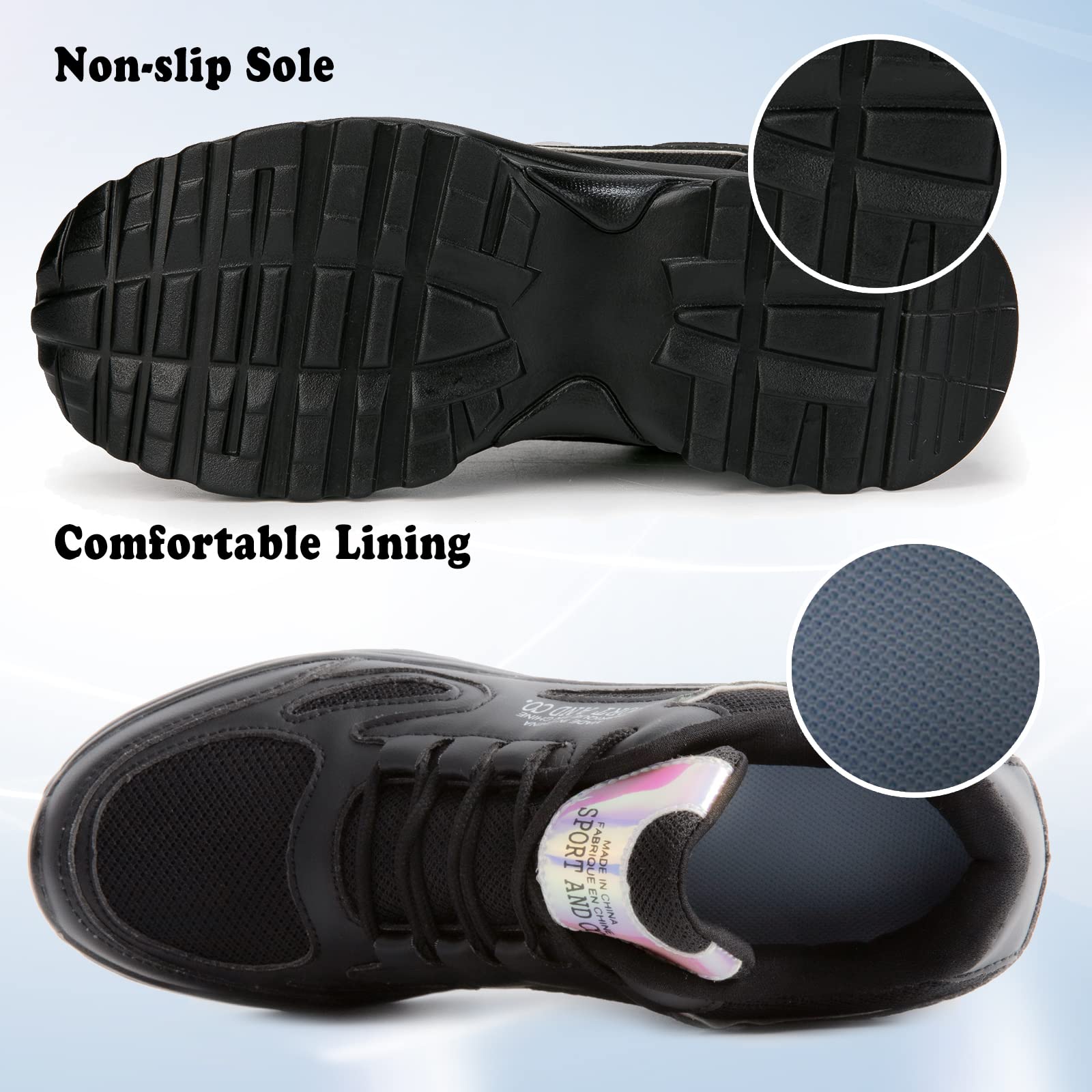 AONEGOLD Damskie sneakersy z koturnem, oddychające, lekkie kliny, buty sportowe, wygodne buty sportowe, modne buty rekreacyjne