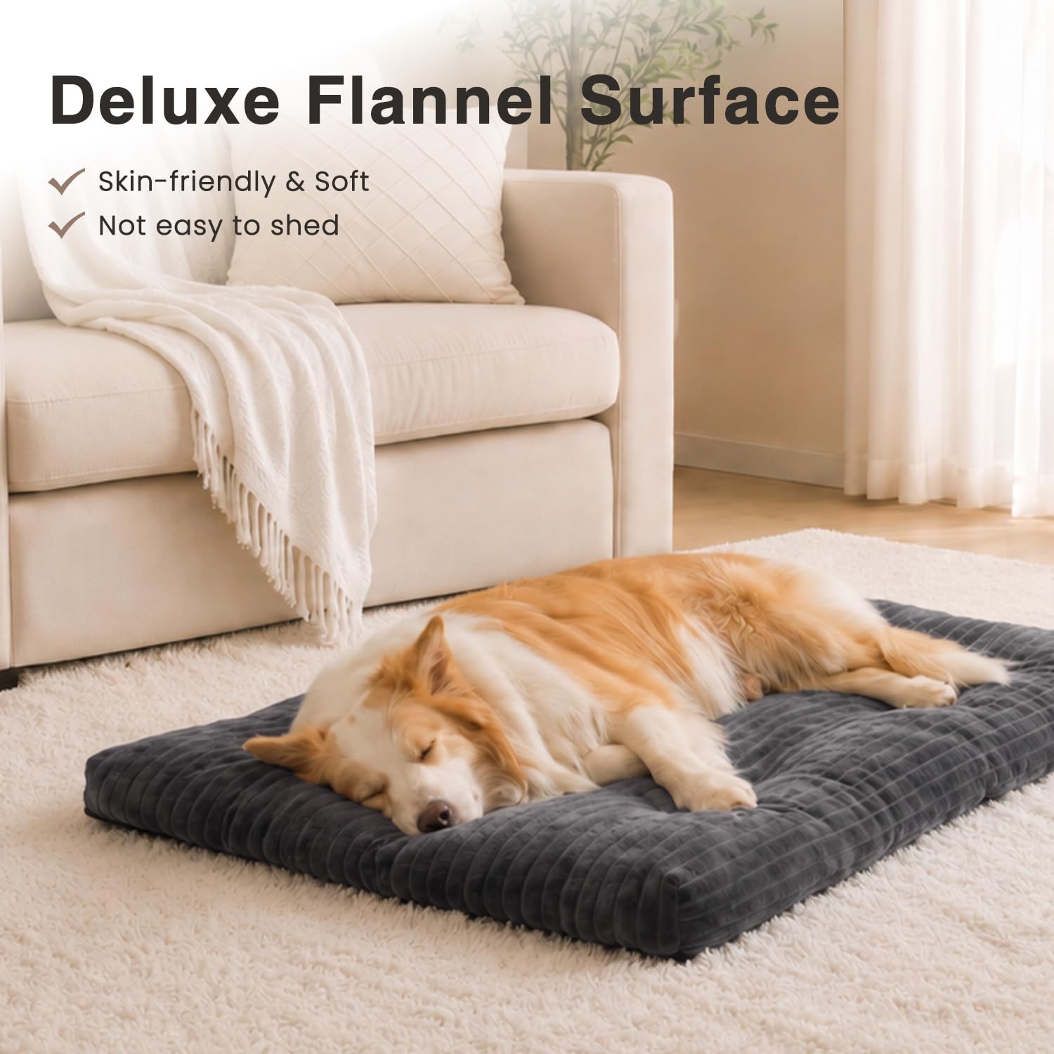 Amazon.com : KSIIA Washable Dog Crate Bed Kennel Mat for Large