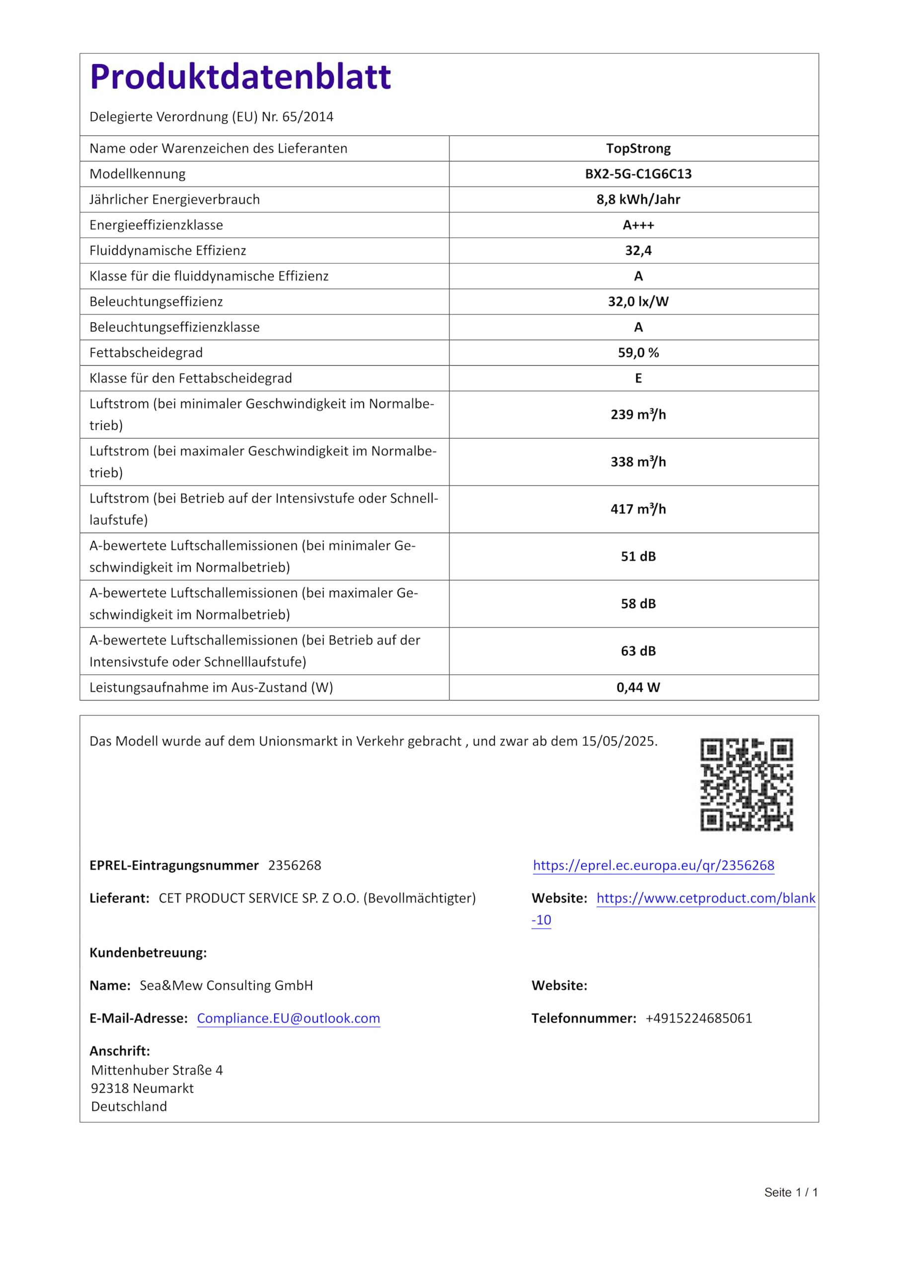 TopStrong Dunstabzugshaube 60cm, A+++ Abzugshaube Umluft/Abluft mit 450 m³/h, Wandhauben Inkl. Aktivkohlefilter, Leise Kopffreihaube mit LED-Beleuchtung, 3 Stufen + Booster Touchscreen, Schwarz Glas