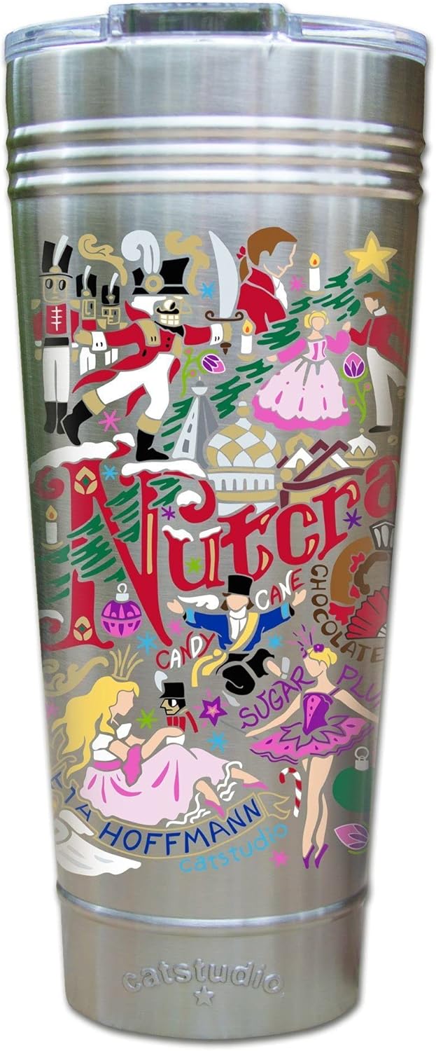 catstudio Nutcracker Thermal Tumbler | Triple Wall Insulation With Non Slip Bottom | Great Holiday and Christmas Travel Cup for Water, Coffee, Tea, or Smoothies