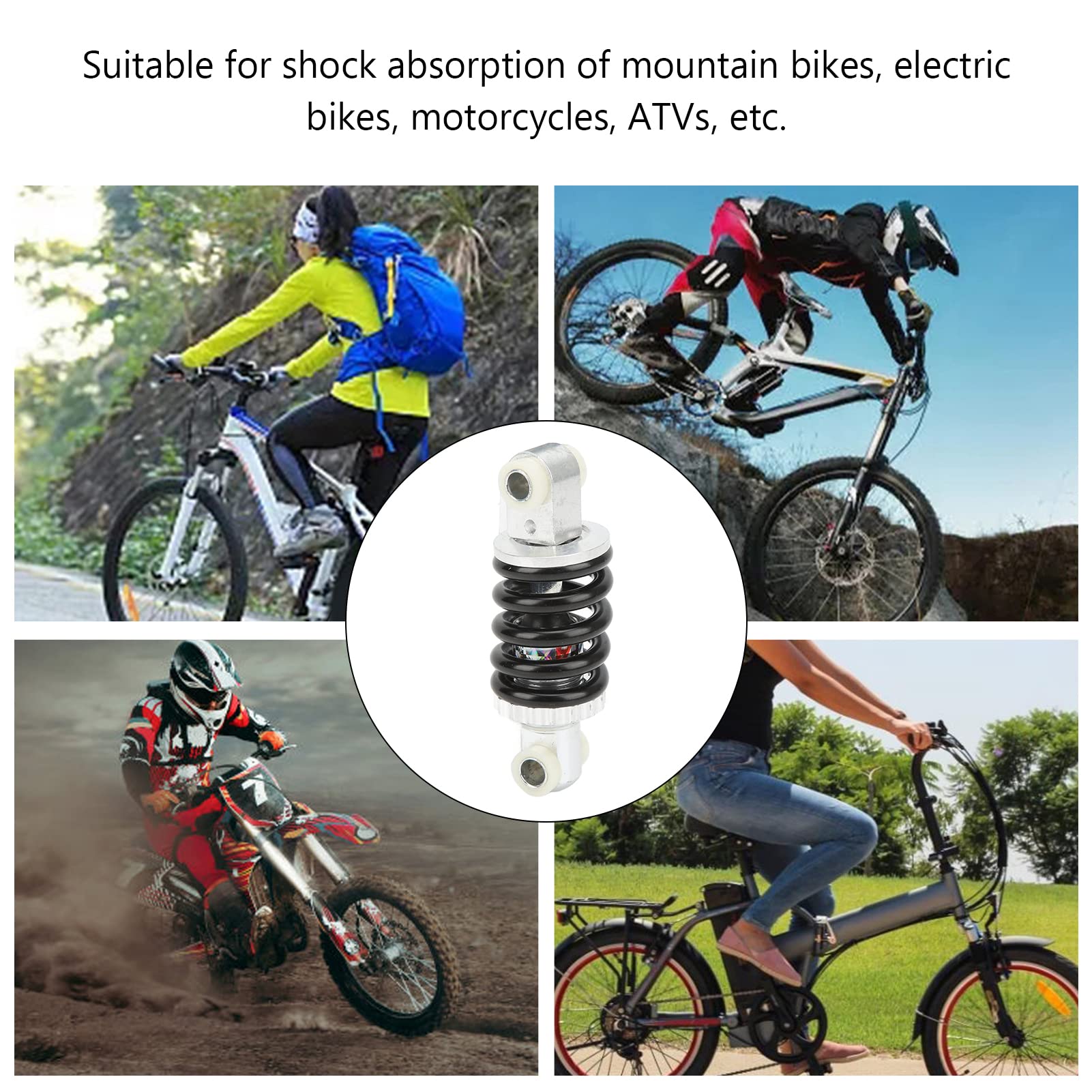 Alomejor 90mm 500LBS Stoßdämpfer Dämpfer Mountainbike Stoßdämpfer Fahrrad Stoßdämpfer für Mountainbike Motorrad