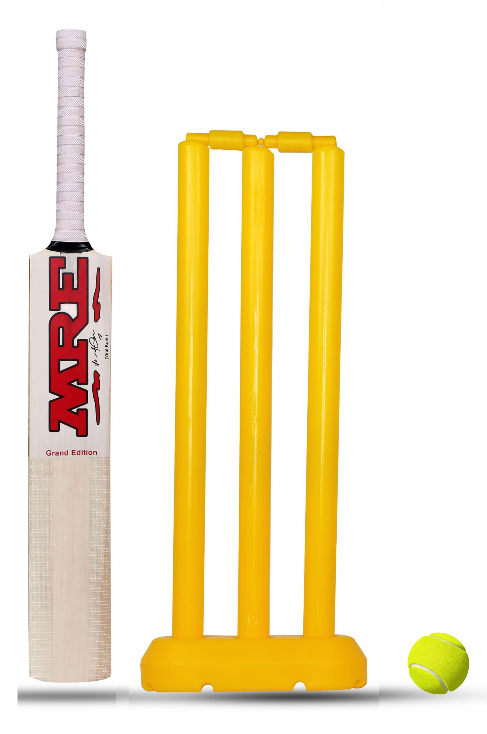 Kids Cricket Set with Wooden Bat, Stumps & Ball | Cricket Kit for Boys & Girls (Size 3, 6–10 Years)