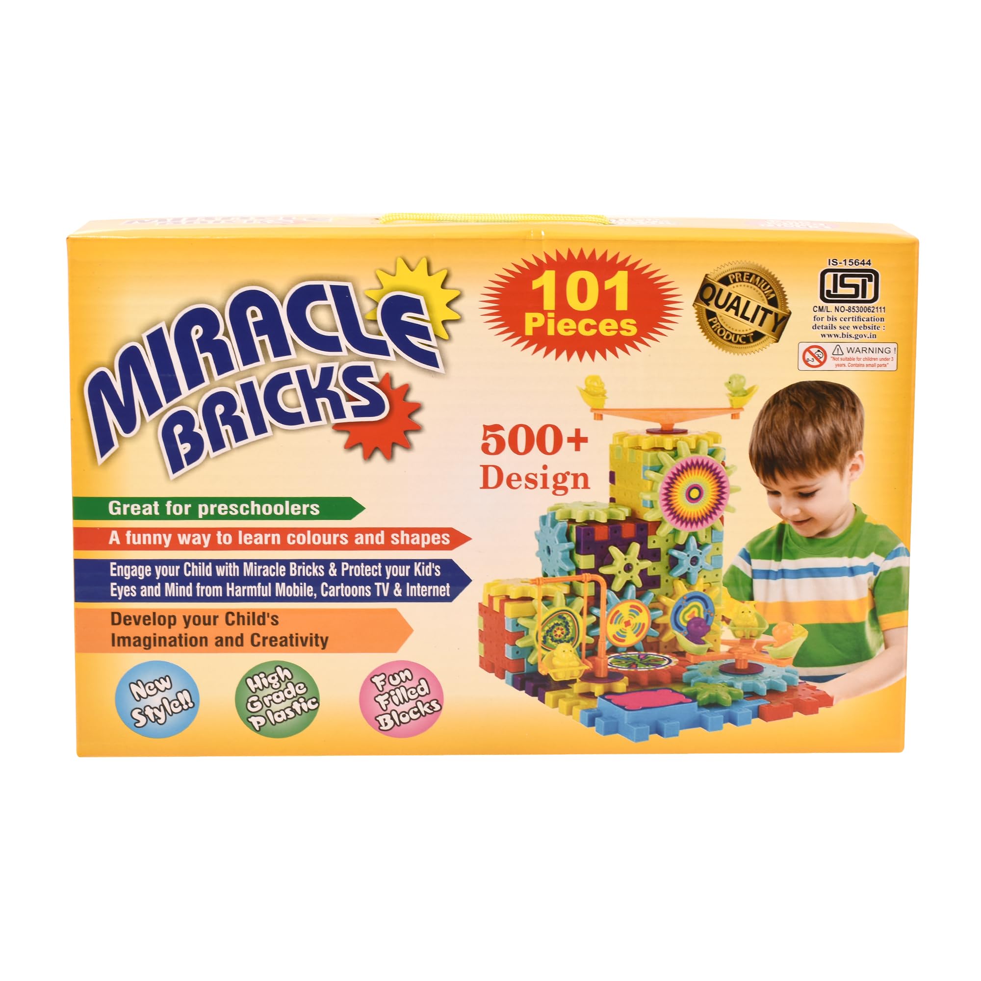 BABYBUNCH Miracle Bricks 101: Motorized Spinning Gear Building Block Toy Set - Interlocking Learning & Educational Game for Kids - 101 Pieces- Multicolor (B0D3342RCW) Amazon Price History, Amazon Price Tracker