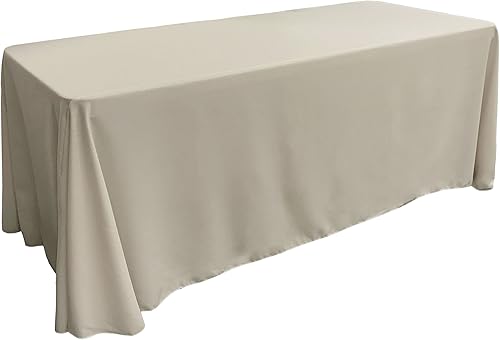 LA Linen Mantel rectangular lavable de popelín de poliéster, resistente a las manchas y a las arrugas, 90 x 156 pulgadas, mantel de tela para