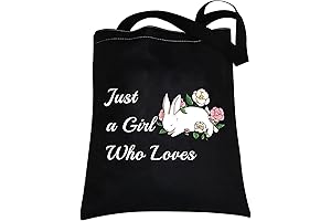 CMNIM Just a Girl Who Loves Bunnies Rabbit Canvas Tote Bag