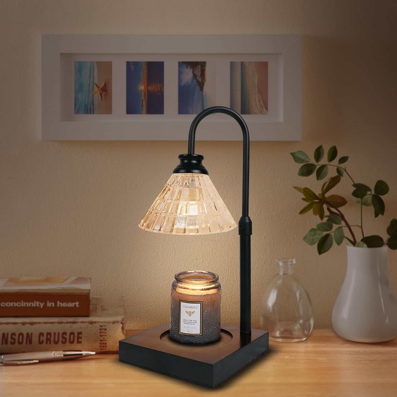 MZWOTO Candle Warmer Lamp with 2 Bulbs, Dimmable Candle