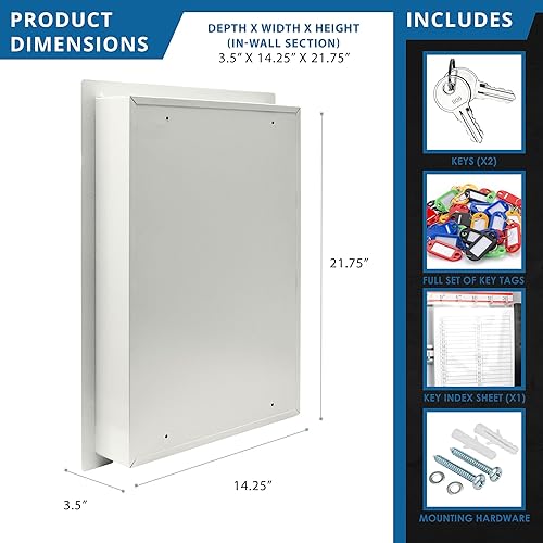 Miniatura 3 de Barska CB13534 Cerradura de llave 100 posiciones en la pared ajustable del gabinete de la llave de la caja de la cerradura de la brida gris